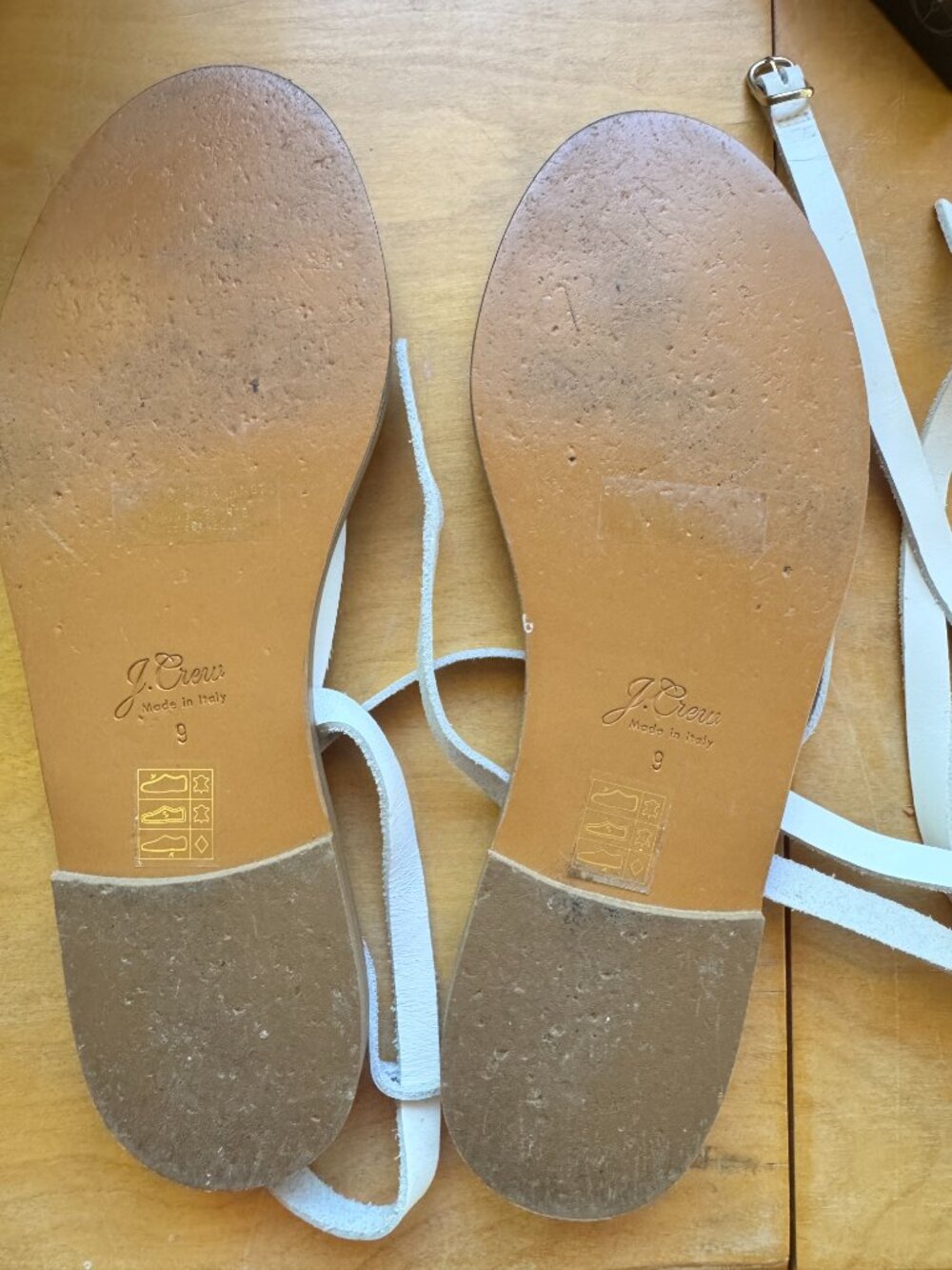 J. Crew, Size 9, Leather ankle-wrap thong sandals, EUC - Picture 2 of 3